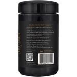 Side view of SuperFeast Neural Nectar 100g amber glass jar highlighting product benefits and a gold and black label.