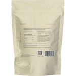 The back of a 250g bag of SuperFeast Reishi extract powder, showing ingredients, benefits, and directions for use.