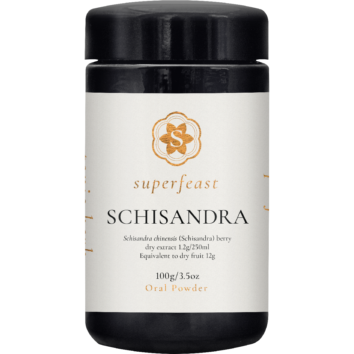 100g jar of SuperFeast Schisandra extract powder, a Taoist tonic herb for liver and kidney support.