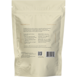 Rear view of a 250g bag of SuperFeast Tremella mushroom extract powder, showing product information and ingredients.