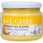 275g jar of Sol Organics Coconut Oil and Ghee blend, featuring a gold and white label on a white background.