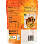 Back of a 400g bag of Sol Organics Masoor Dhal Red Lentil Mix showing nutritional info and cooking instructions.