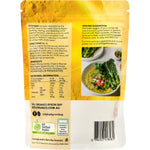 Back of a 400g Sol Organics Kitchari Moong Dhal & Basmati Rice Mix bag showing ingredients and nutritional information.
