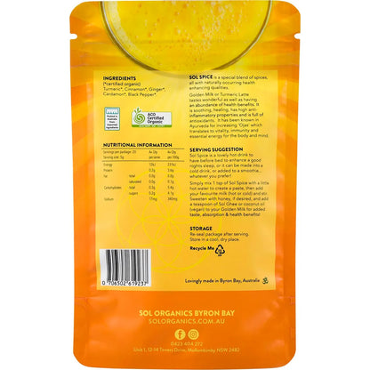 Sol Organics Golden Milk Turmeric Blend 130g