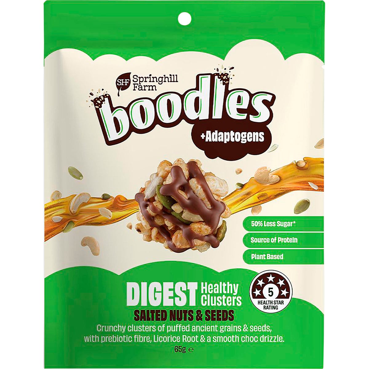 Springhill Farm Boodles Healthy Clusters DIGEST Salted Nuts & Seeds 65g