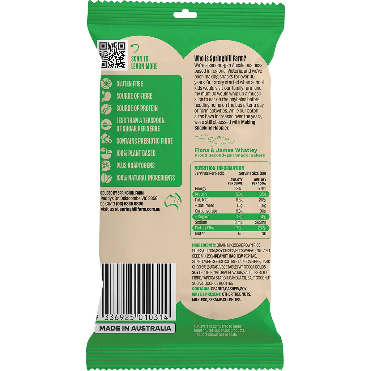 Springhill Farm Boodles Healthy Clusters DIGEST Salted Nuts & Seeds 10x30g