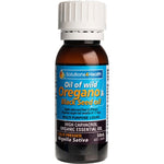 50ml bottle of Solutions 4 Health Oil of Wild Oregano with Black Seed Oil on a white background.