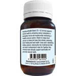 An amber brown plastic bottle of Solutions4Health Vitamin D3 + K2 dietary supplement with a white ribbed cap, showing the back label with text and a barcode on a white background.