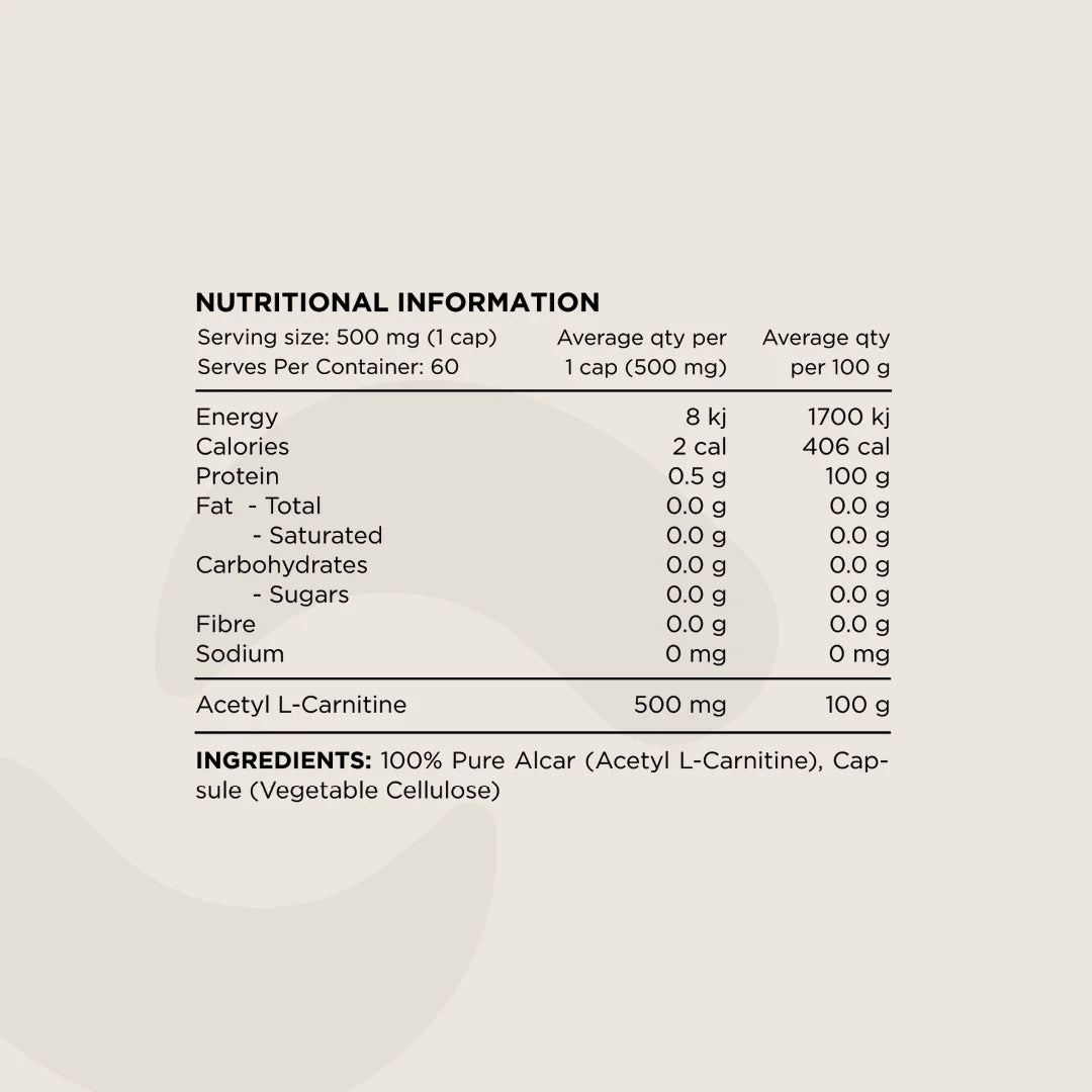 Switch Nutrition Carnitine 100% Pure Acetyl L-Carnitine Unflavoured 100g