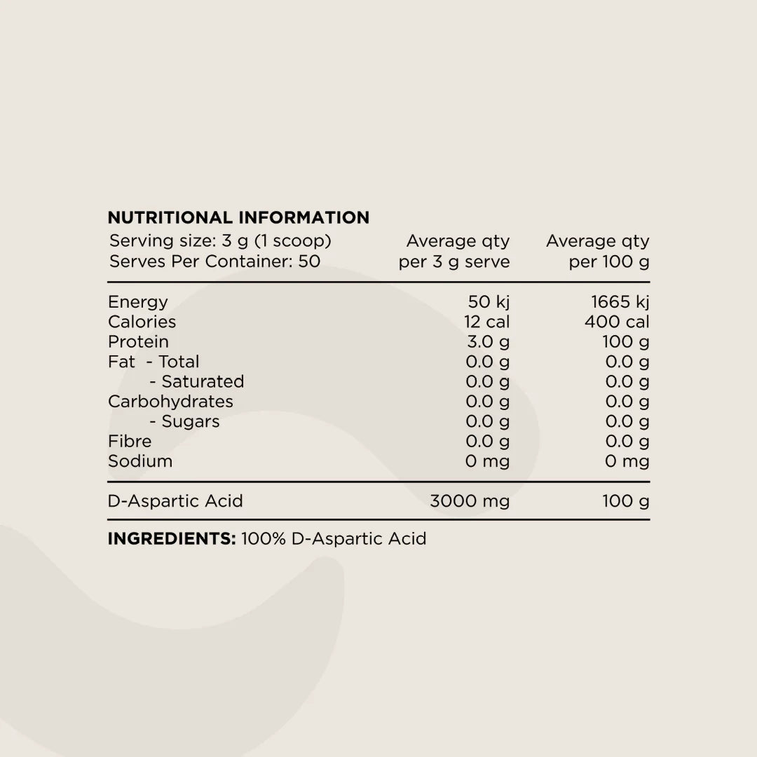Switch Nutrition DAA 100% Pure D-Aspartic Acid Unflavoured 150g