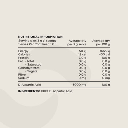 Switch Nutrition DAA 100% Pure D-Aspartic Acid Unflavoured 150g