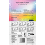 Back of Sodii Everyday Hydration Salts mixed 6-pack box showing nutritional information and directions.