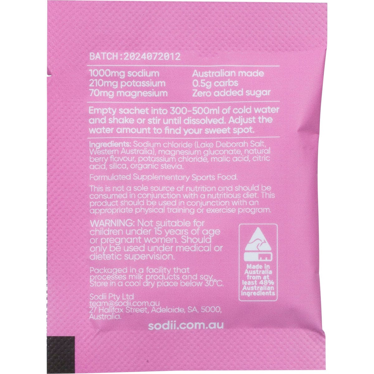 Sodii Everyday Hydration Salts Salty Berry 30 Pack