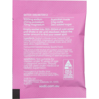 Sodii Everyday Hydration Salts Salty Berry 30 Pack