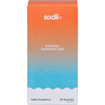 Sodii Salty Grapefruit 30-pack display box featuring orange and white text on a clean white background.