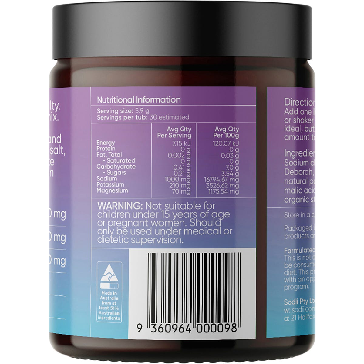 Sodii Everyday Hydration Salts Salty Passionfruit 185g