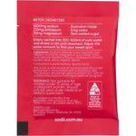 Back of Sodii Salty Raspberry 30-pack box with nutrition facts, ingredients, and hydration benefits.