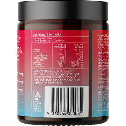 Sodii Everyday Hydration Salts Salty Raspberry 185g