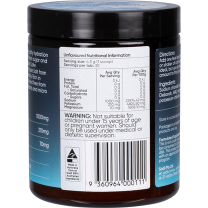 Sodii Everyday Hydration Salts Unflavoured 129g