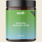 Sodii Everyday Hydration Salts Salty Kiwi 185g tub with a green label on a white background.