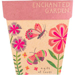 Sow n Sow Enchanted Garden Gift of Seeds card featuring colorful floral illustrations and pink foiling.