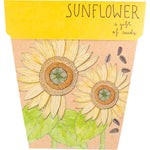 Sow 'n Sow Gift of Seeds Sunflower featuring a bright yellow sunflower illustration on a recycled card packet.