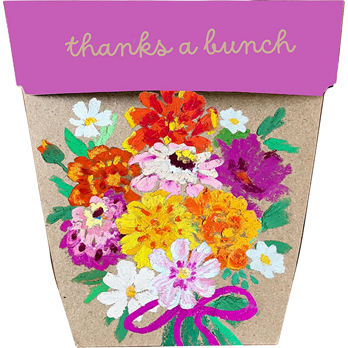 Sow n Sow Thanks a Bunch Gift of Seeds featuring botanical floral illustrations on a recycled card packet.
