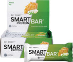 Box and individual Smart Protein Bar in Apple Pie flavour with 20g protein and organic apple chunks.