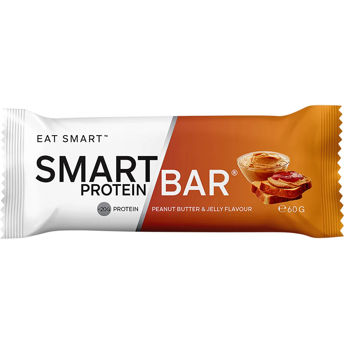 Smart Protein Bar Peanut Butter & Jelly Flavour Protein Bar 60g (Pack of 12)