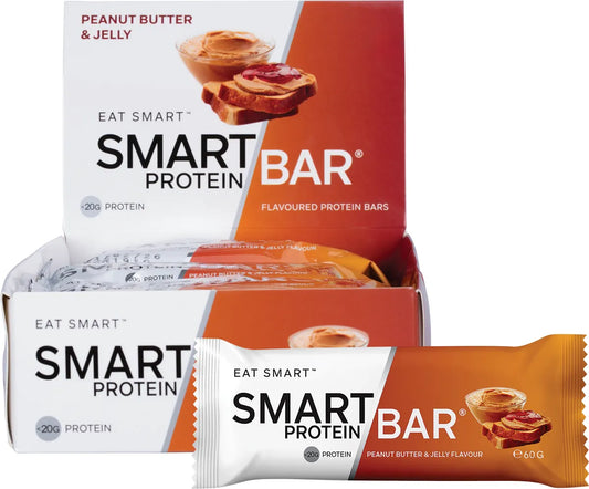 Smart Protein Bar Peanut Butter & Jelly Flavour Protein Bar 60g (Pack of 12)