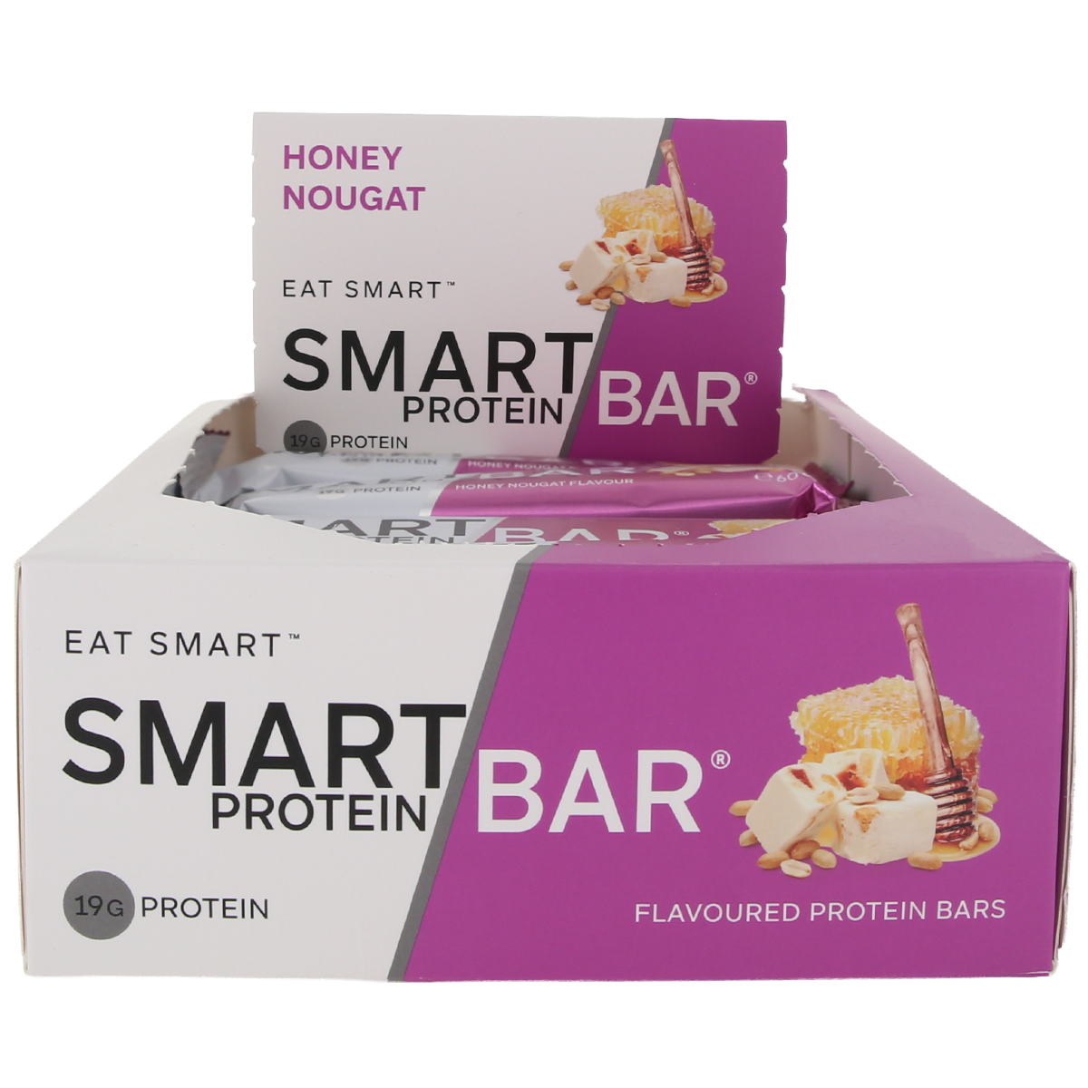 Smart Protein Bar Honey Nougat Protein Bar 60g (Pack of 12)