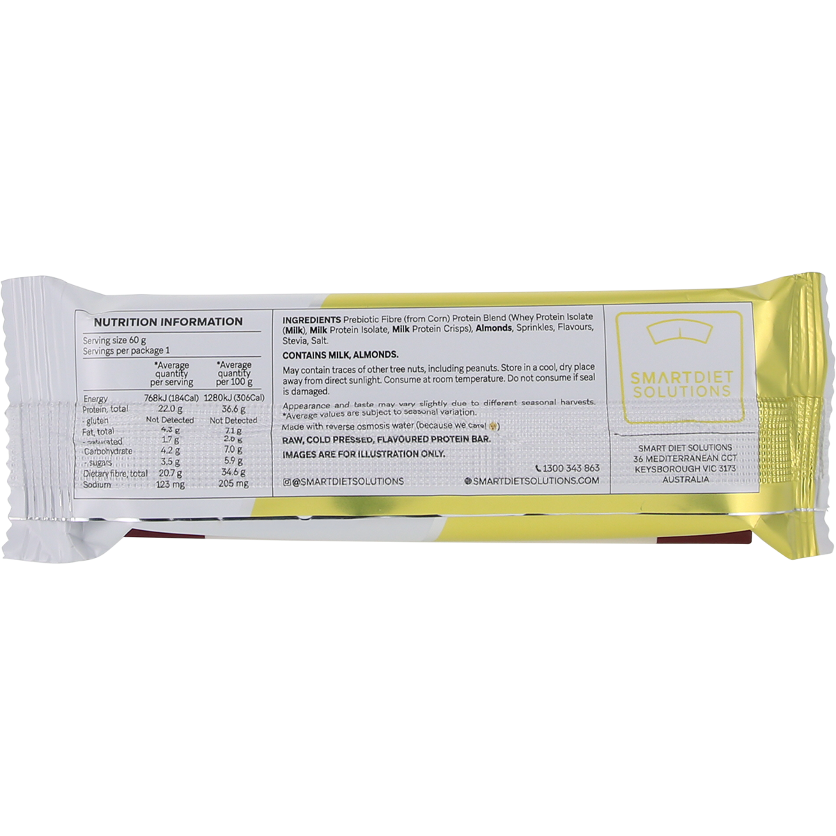 Smart Protein Bar Birthday Cake Protein Bar 60g (Pack of 12)