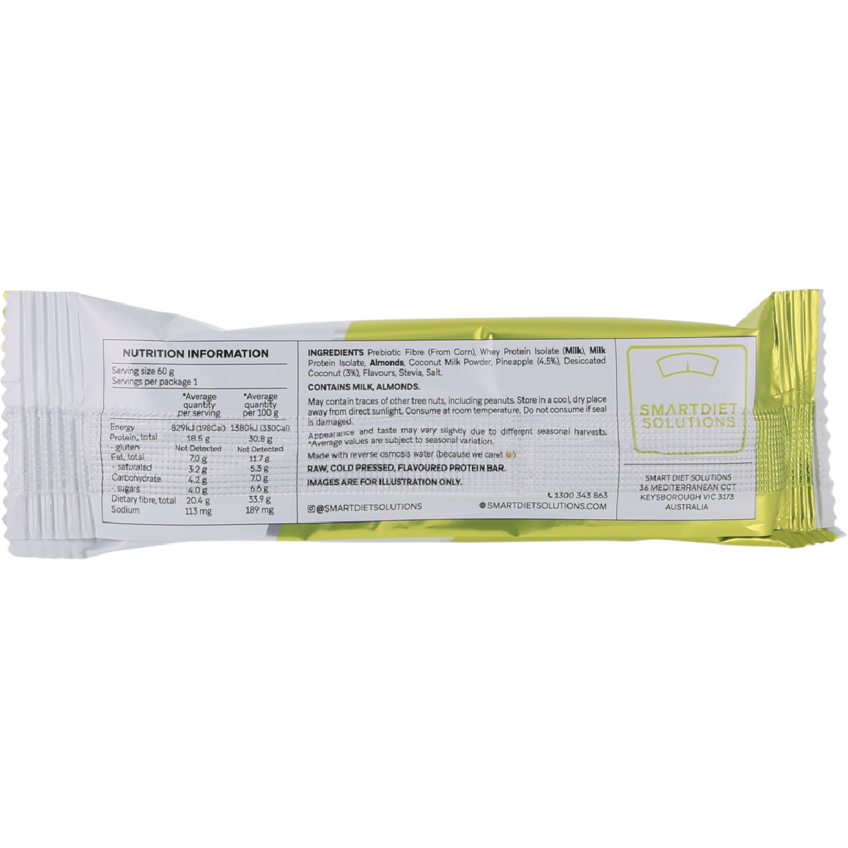 Smart Protein Bar Pina Colada Protein Bar 60g (Pack of 12)