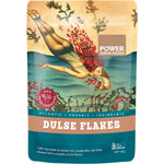 40g bag of Power Super Foods Certified Organic Dulse Flakes, containing raw, wild harvested red seaweed flakes.
