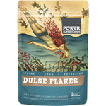 150g bag of Power Super Foods Certified Organic Dulse Flakes, a nutrient-dense red seaweed sea vegetable.