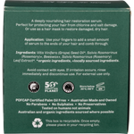 Back of SunButter Protective Hair Serum tin showing directions, ingredients list, and 70ml size on a white background.