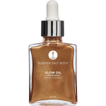 Summer Salt Body 30ml Liquid Gold Glow Oil glass bottle with a gold dropper cap and shimmering coconut-scented formula.