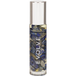 Summer Salt Body 10ml essential oil roller with 24K gold and lapis lazuli crystals against a white background.