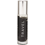 Summer Salt Body Travel Essential Oil Roller featuring obsidian crystals and 24K gold flakes in a 10ml glass bottle.