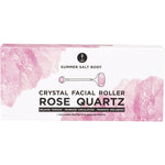 Luxe floral-patterned gift box with a pink satin lining for the Summer Salt Body Rose Quartz Facial Roller.