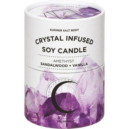 Summer Salt Body Crystal Infused Soy Candle Amethyst Sandalwood & Vanilla