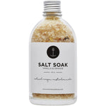 Summer Salt Body 350g glass jar of Vanilla and Sweet Orange Salt Soak with dried calendula flowers.
