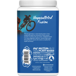 Back of Sunwarrior Chocolate Protein tub showing nutrition facts, ingredients, and amino acid profile.
