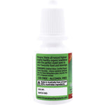 Nirvana Organics 15ml Stevia Liquid bottle with a white and green label, shown from a side angle.