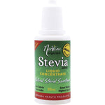 Nirvana Organics Stevia Liquid 30ml bottle with a dropper cap and green leaf illustrations on the label.