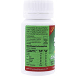 Side view of a 15g container of Nirvana Organics 100% Pure Stevia Extract Powder with a small white measuring scoop.