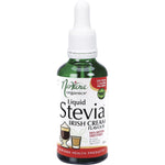 50ml bottle of Nirvana Organics Liquid Stevia Irish Cream with a dropper lid and a decorative cream-colored label.