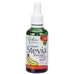 Nirvana Organics 50ml Liquid Stevia Banana bottle with a white label and a dropper cap on a white background.