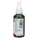 Side view of Nirvana Organics Liquid Stevia Orange 50ml bottle showing nutrition facts and ingredients.