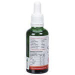 Nirvana Organics Liquid Stevia Peach 50ml bottle with a dropper lid, tilted left on a white background.